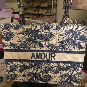 Palm Tree Tote-Blue